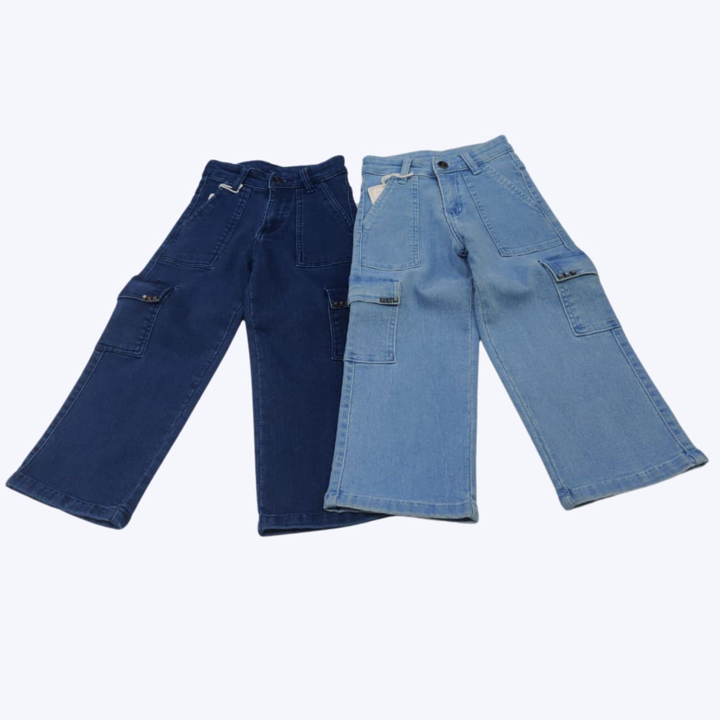 (NC-218503) Full Length Solid Wide Leg Jeans for Girls 22/30