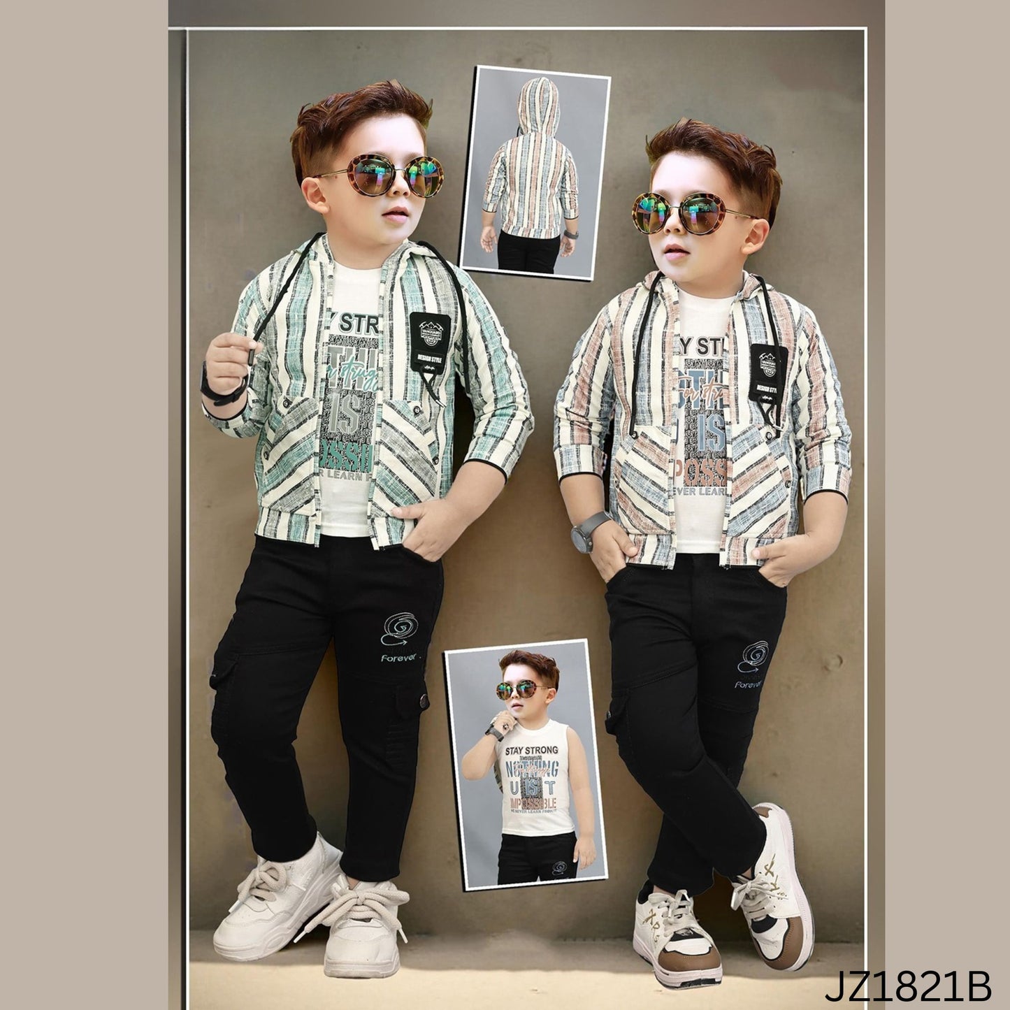 (JZ1821B) BOYS FULL JACKET SET 32/34/36