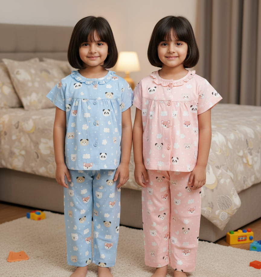 (GFNS-4267) Teddy Girls Half Sleeve Nightwear 14/26