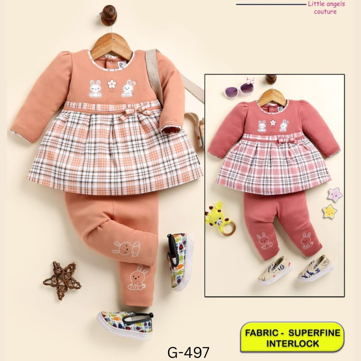 (G-497) Baby Girls Top and Legging Set (3-12 months)