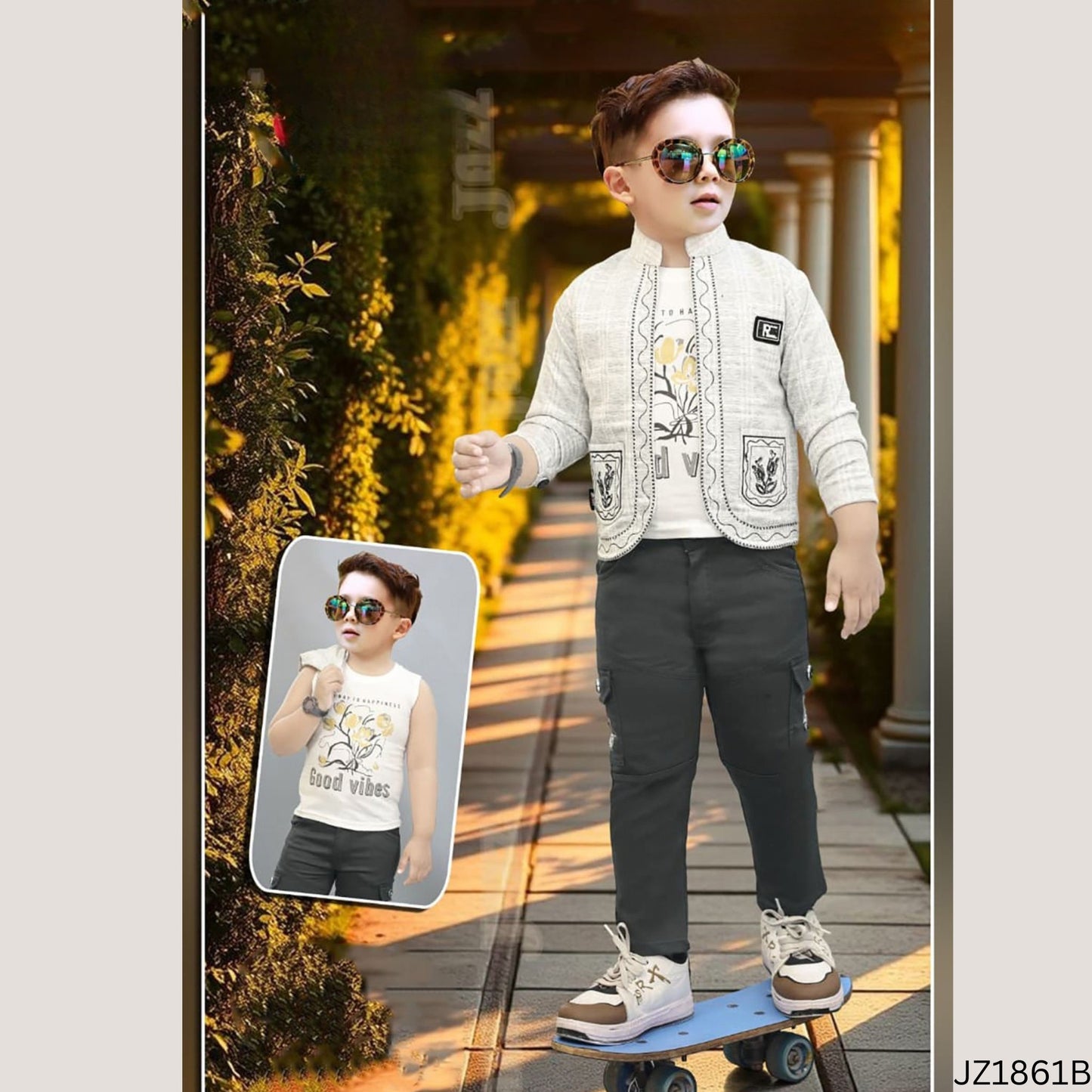 (JZ1861B) BOYS FULL JACKET SET 32/34/36