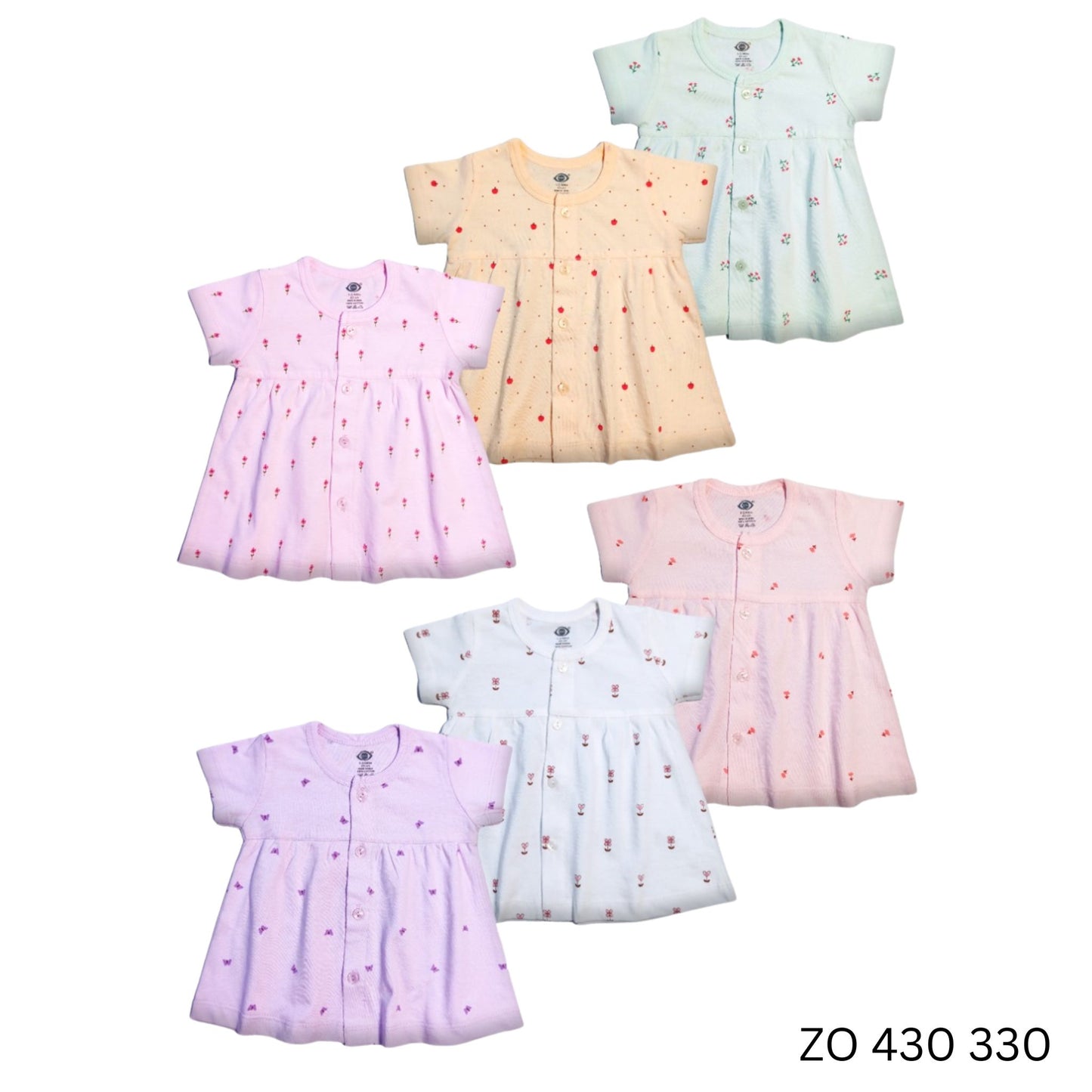 (ZO330) BABY FROCK SET SIZE S (1-3 MONTHS)