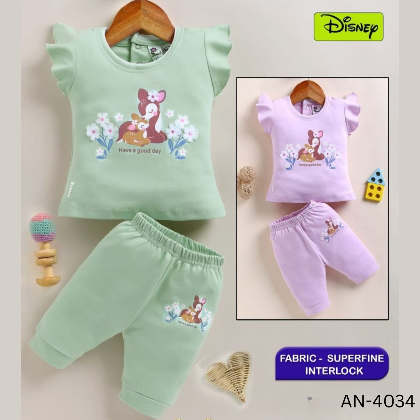 (AN-4034) Baby Girls Top and Legging Set (3-12 months)