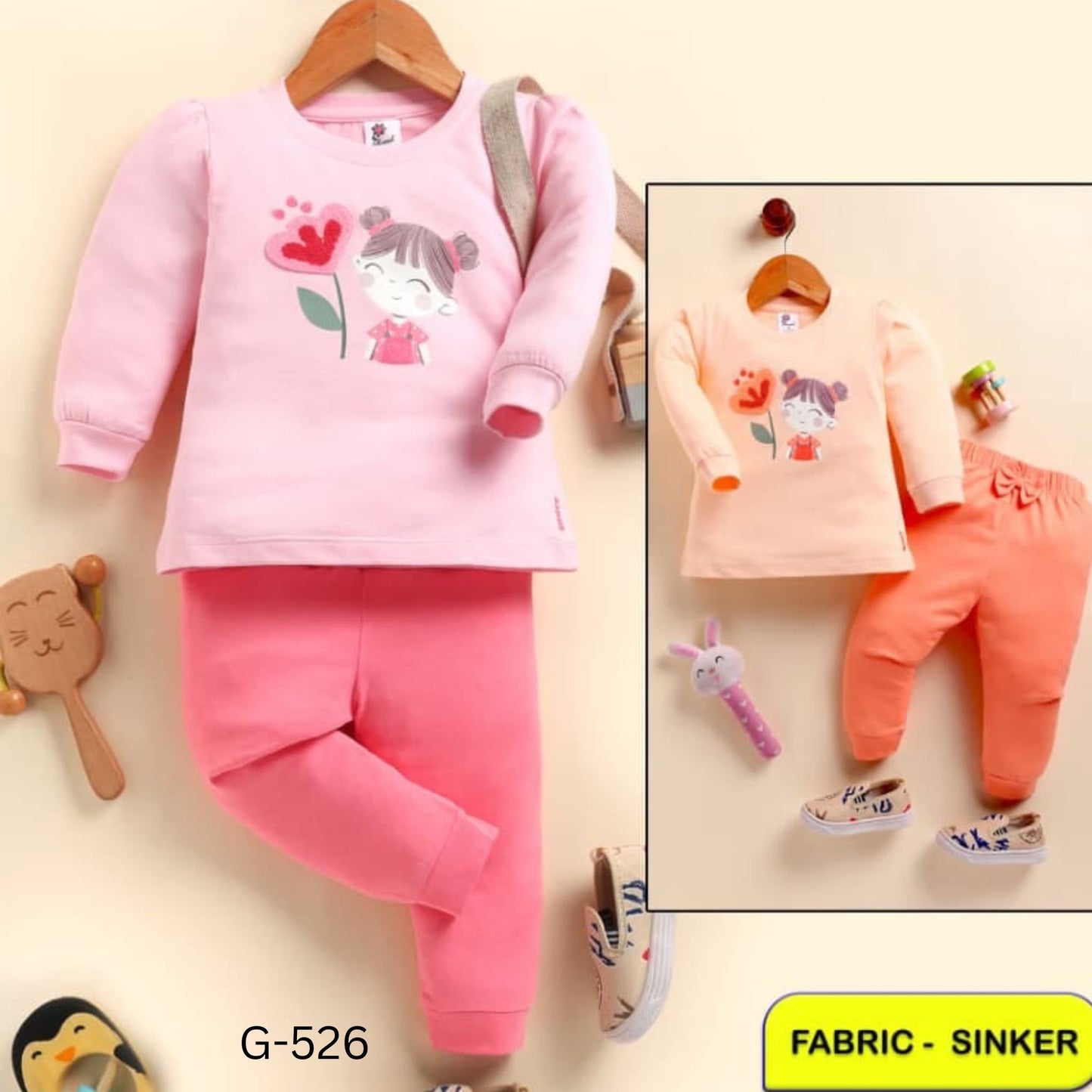 (G-526) Baby Girls Top and Pant Full/Full Set (3-12 months)