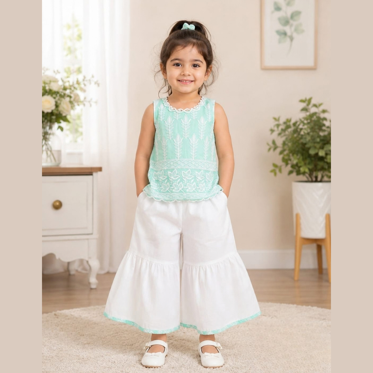 (DC-146) Girls Ethnic Palazzo and Top 14/22