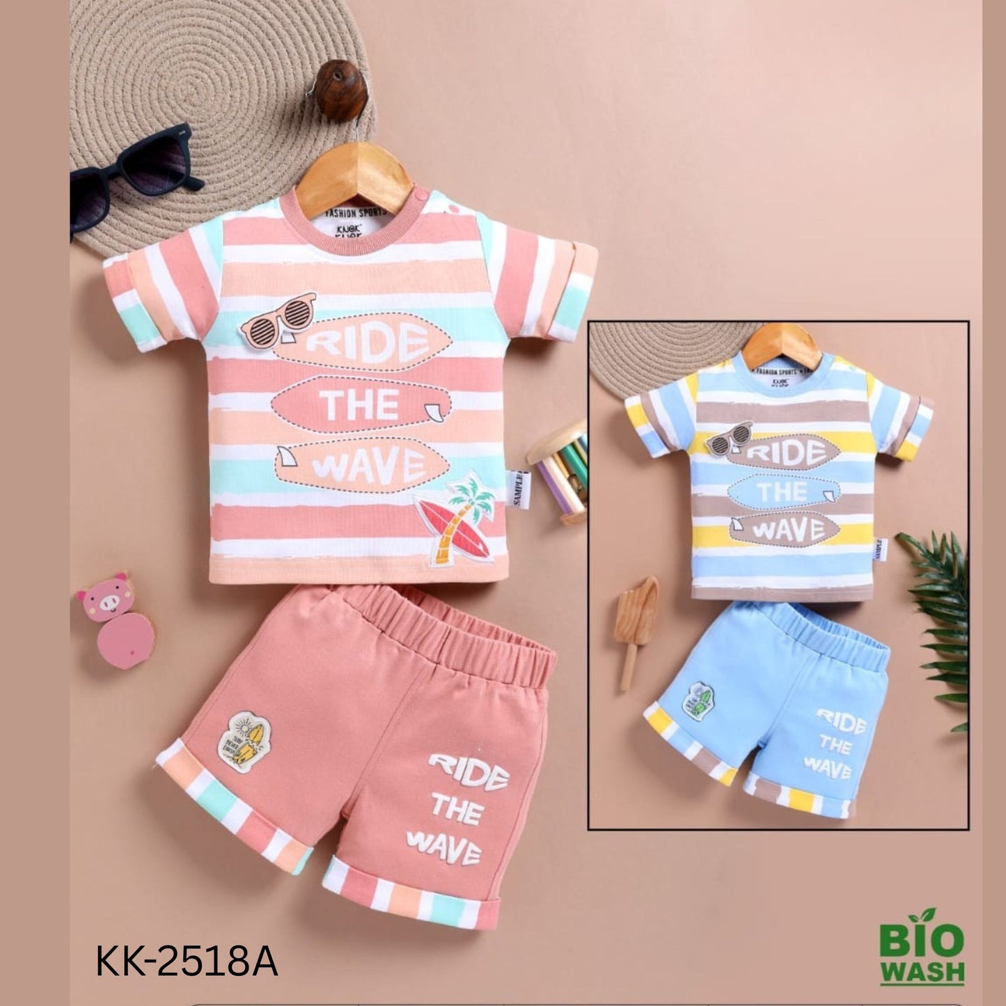 (KK-2518A) Boys T-shirt Shorts Set (Up to 3 yrs)