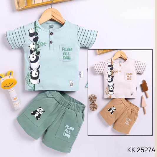 (KK-2527A) Boys T-shirt Shorts Set (Up to 3 yrs)