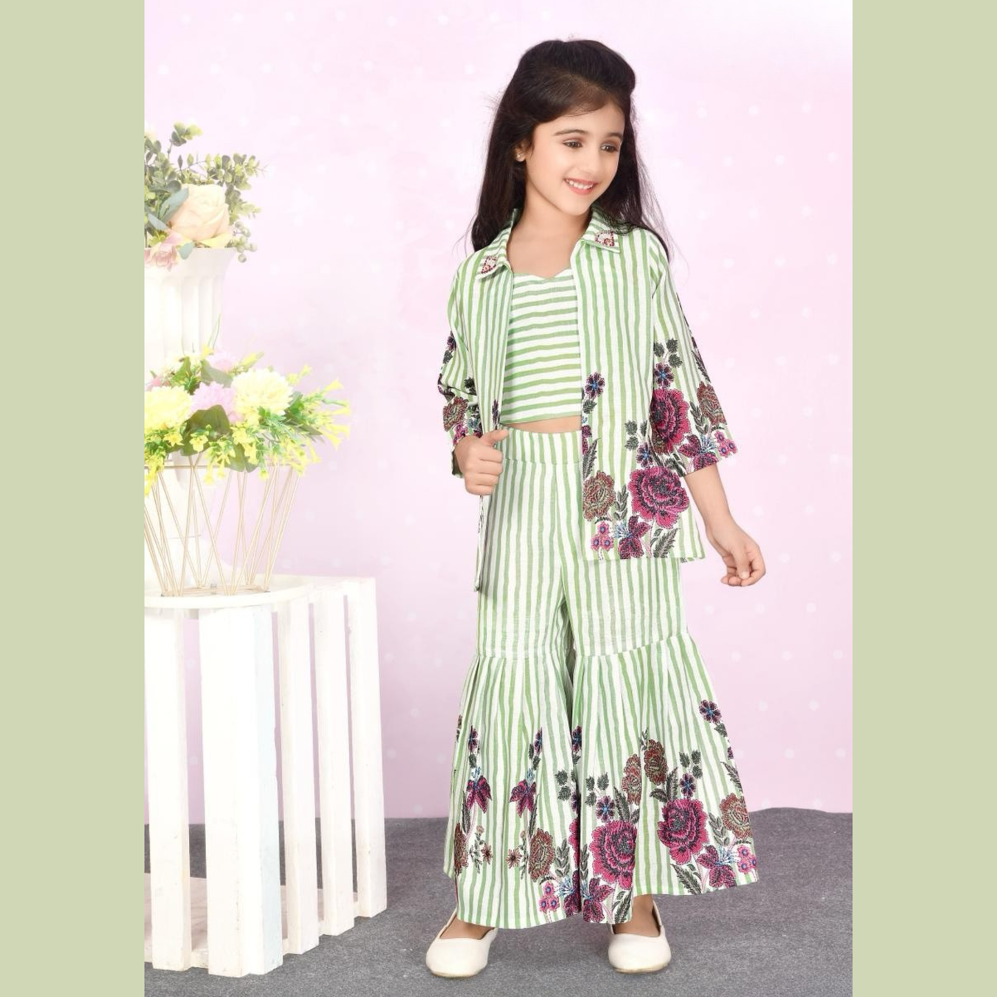 (D-473) Girls Palazzo Set with Jacket 30/38