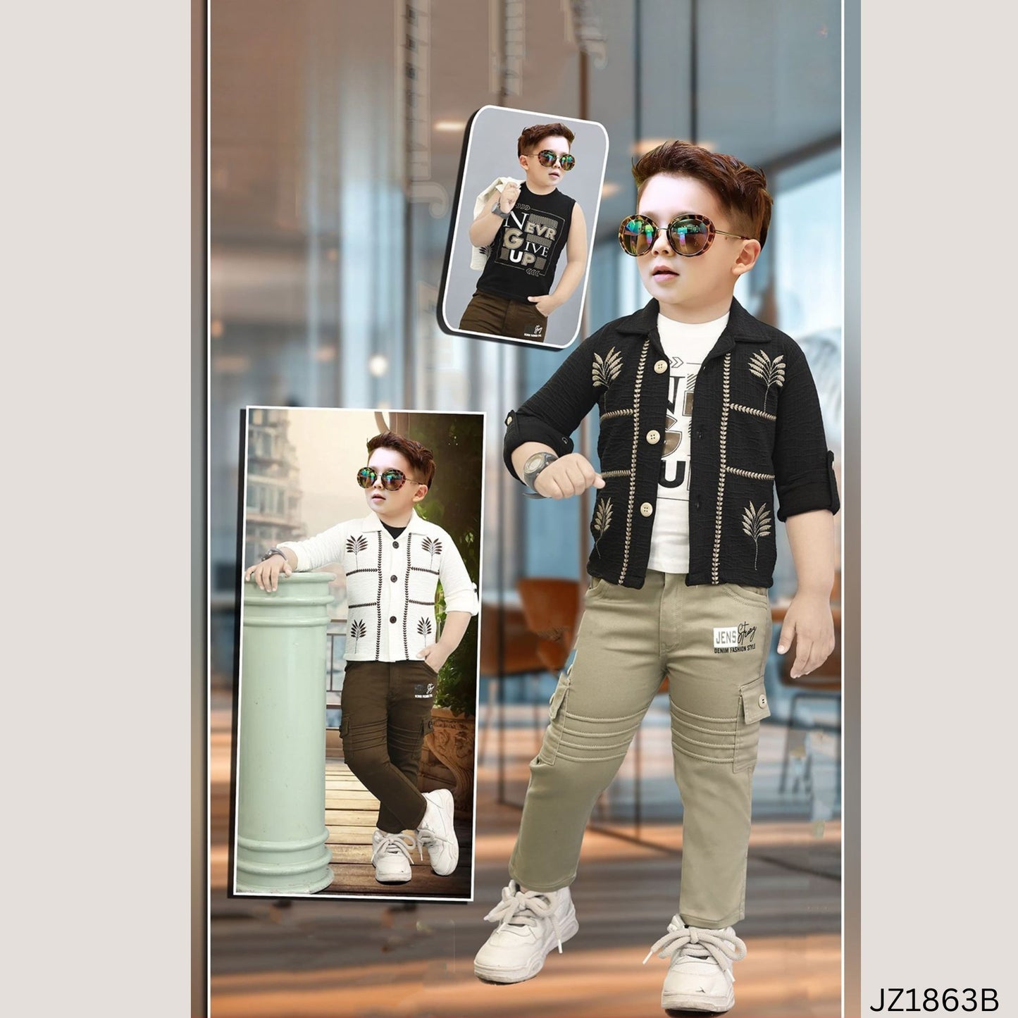 (JZ1863B) BOYS FULL JACKET SET 32/34/36