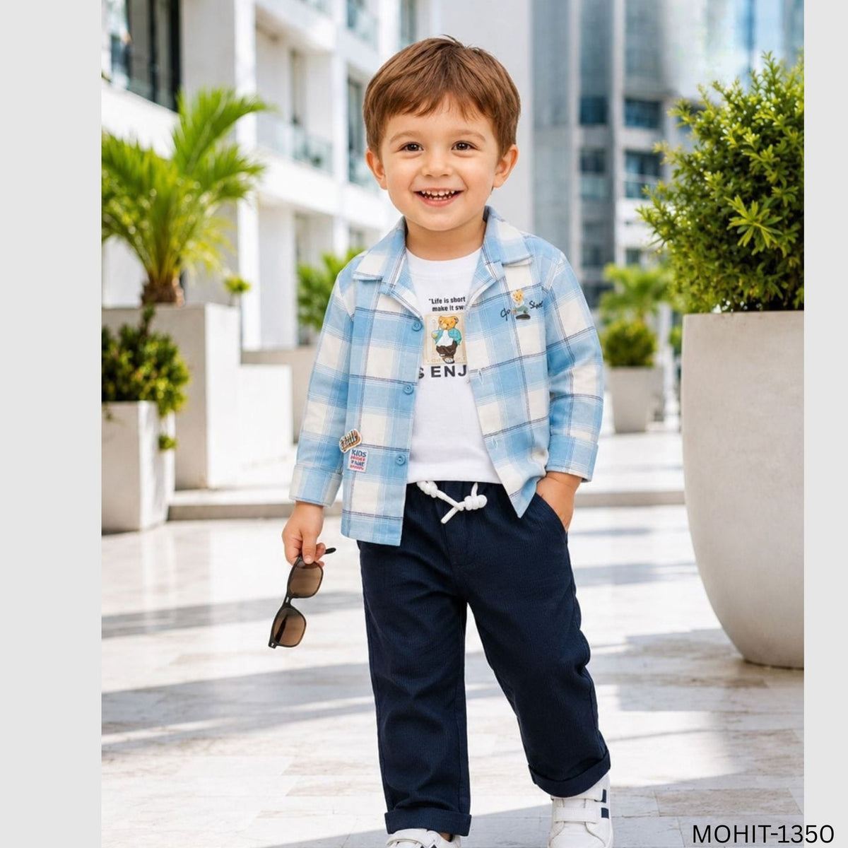 (MOHIT-1350) Baby Boy 3PC Party Suit Full/Full (Up to 3 yrs)