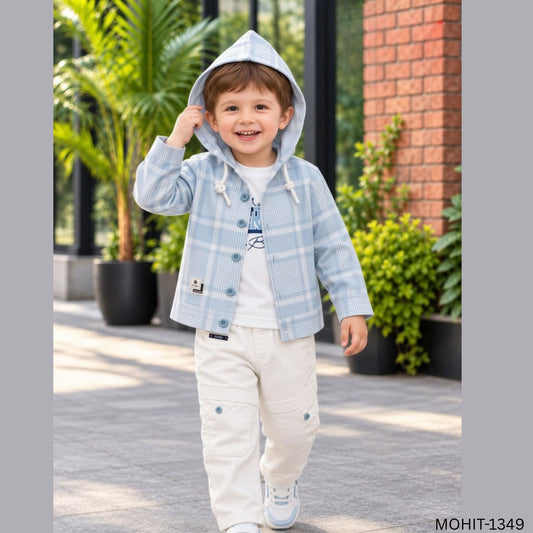 (MOHIT-1349) Baby Boy 3PC Party Suit Full/Full (Up to 3 yrs)