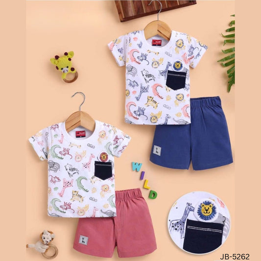 (JB-5262) Boys T-shirt Shorts Set (Up to 2 yrs)
