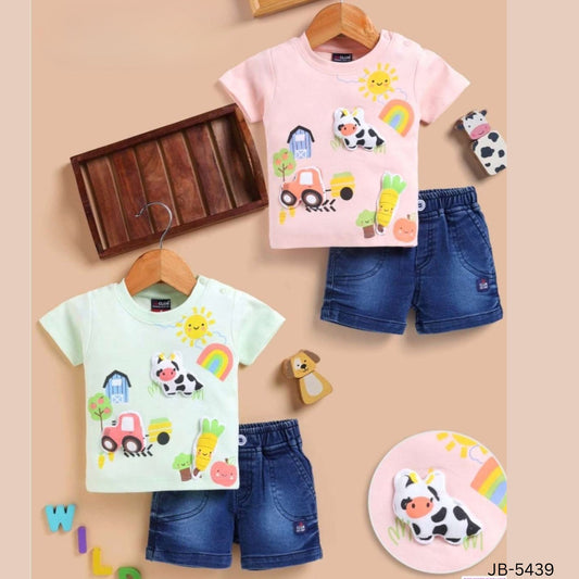 (JB-5439) Boys T-shirt Shorts Set (Up to 2 yrs)