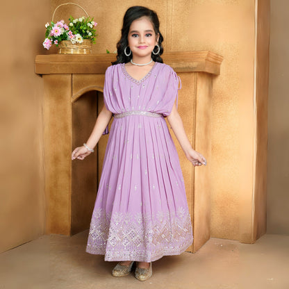 ethnic purple dress Women Purple Anarkali Suit Set Indian Ethnic Party Wear Embroidered Gown Dupatta