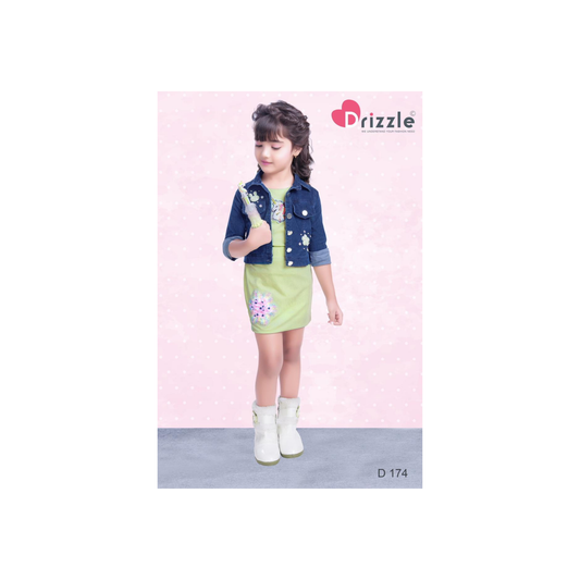 (D-174-PISTA) Girls Skirt Top with Jacket 18/28
