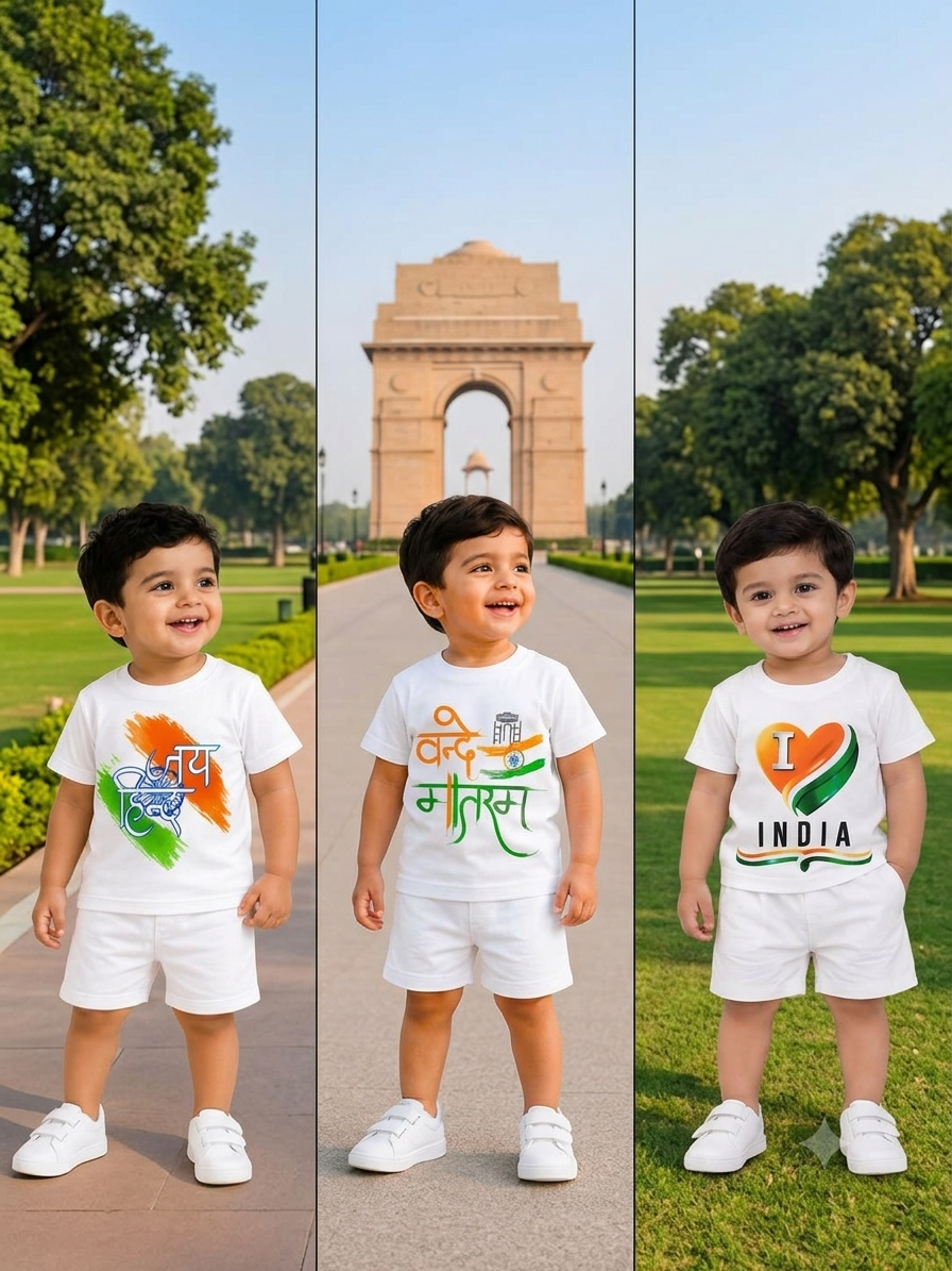 (CK-000060) BABY TIRANGA HALF/HALF SET M/L/XL
