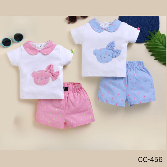(CC-456) BABY GIRLS TOP SHORTS SET (UPTO 1 YEAR)