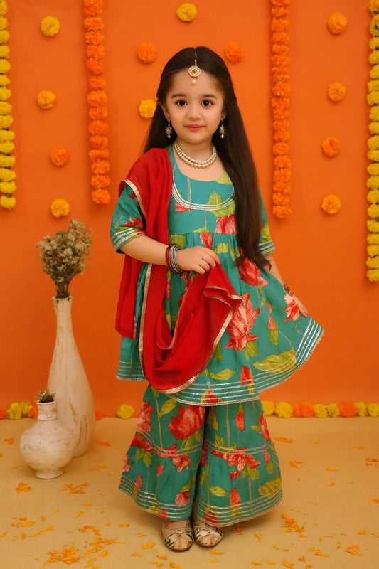(RS-1010) Girls Sharara Top with Dupatta - 14/32