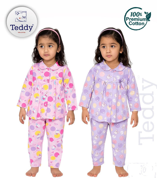 (GFNS-4264) Teddy Girls Full Sleeve Nightwear 14/26