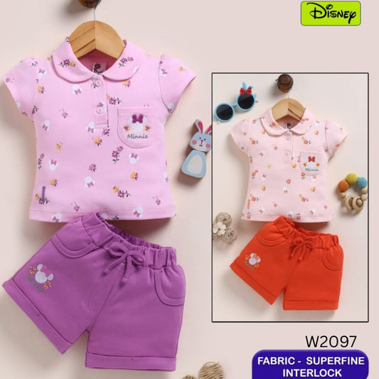 (AN-2097) Baby Girls Top and Shorts Set (3-12 months)