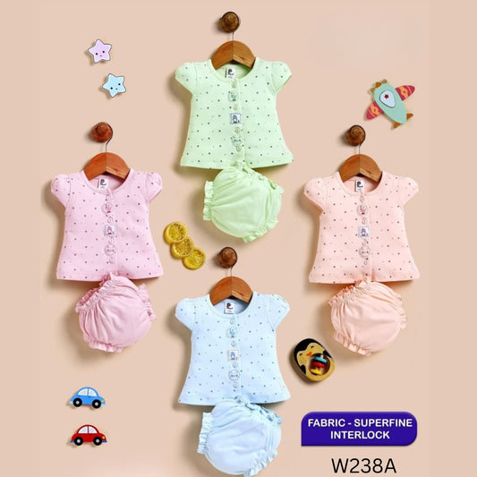 (W-238A) Baby Girl Frock and Pantie (0-3 months)